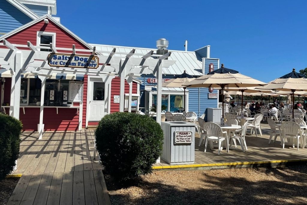 The Salty Dog Ice Cream Factory is a great place for treats after eating at The Salty Dog Cafe