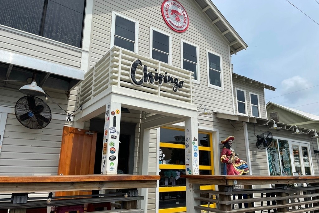Chiringo and The Red Bar are about a block from the beach in Grayton Beach, about 40 minutes from Destin
