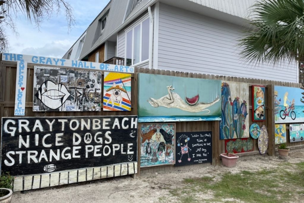 One of the hidden gems along the Gulf Coast is Grayton Beach, they have a cool wall of art close to the beach!