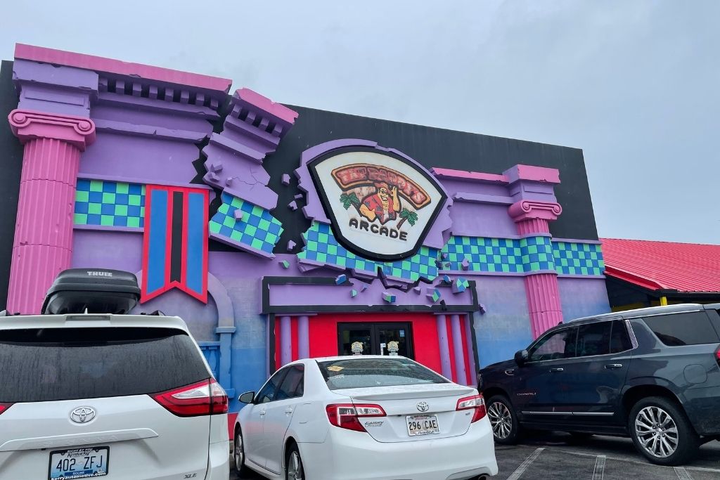 If the weather isn't good for beaches, Fat Daddy's Arcade is a great place to spend a rainy day in Destin, Florida and is right next door to Fudpucker's