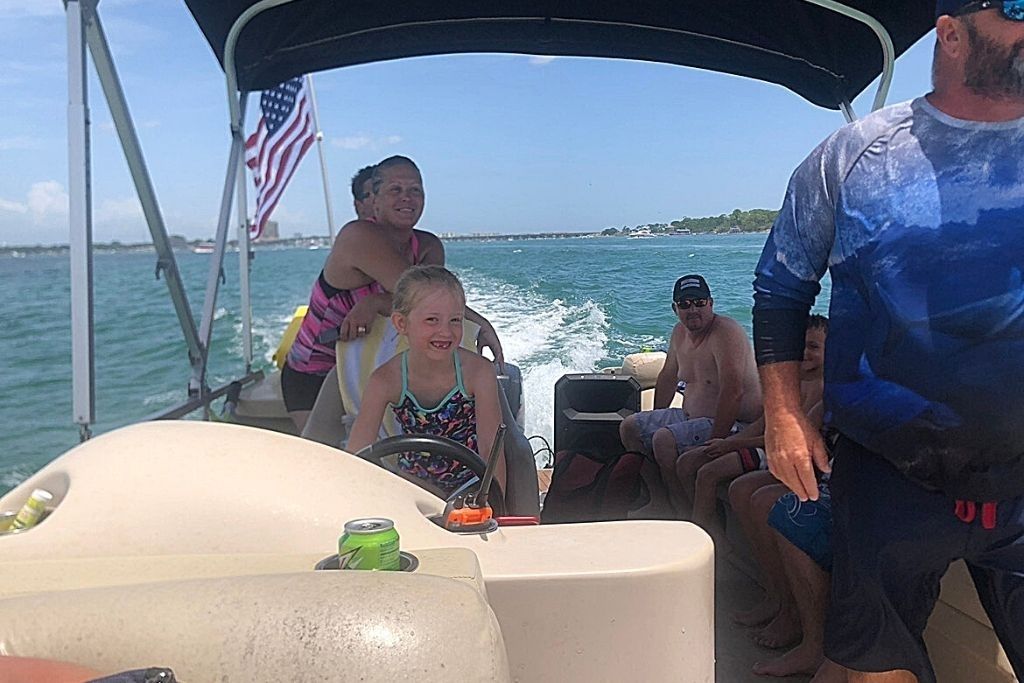 Crab Island is a perfect place for families to take a pontoon tour