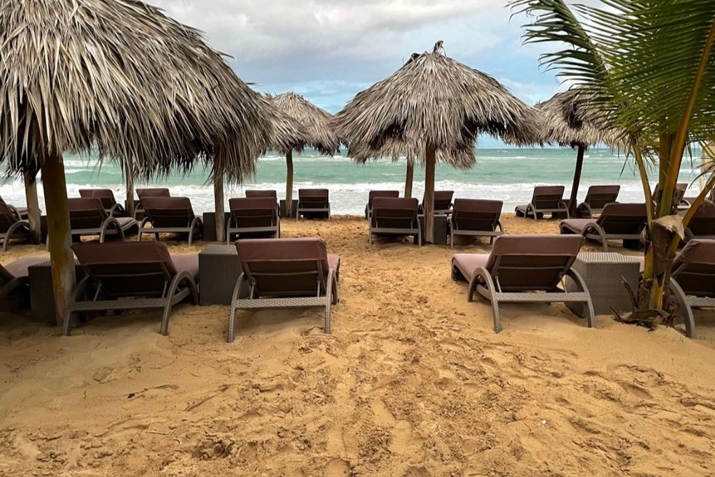 The Diamond Club of Punta Cana's Chic Royalton has its own beach area where you can lounge and have some drinks