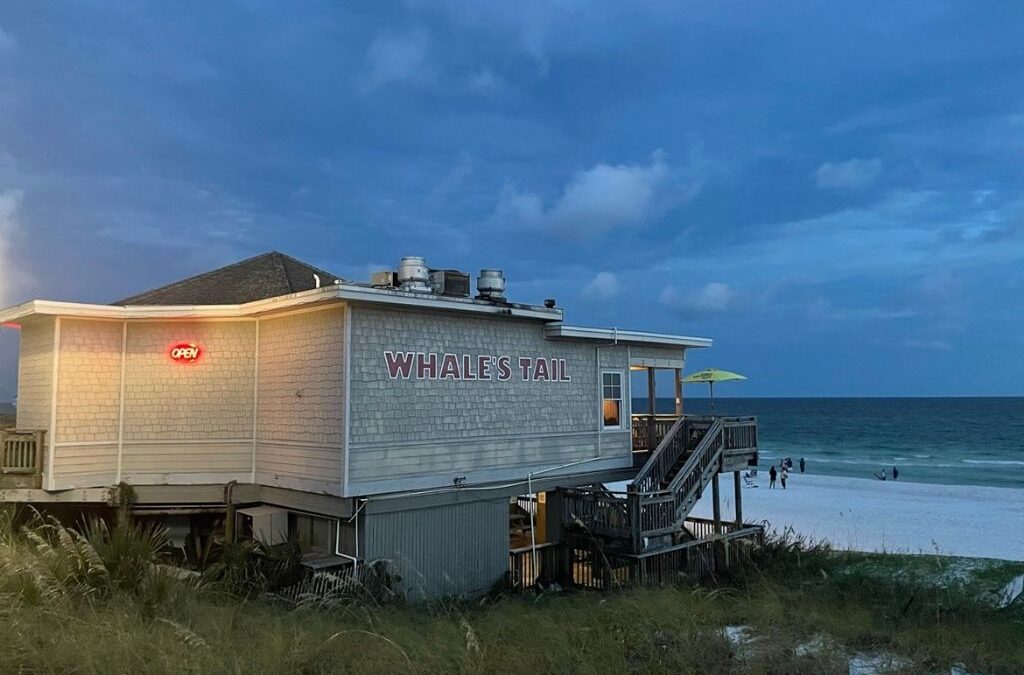 Miramar Beach, Florida has some awesome waterfront restaurants, including Whale's Tail!