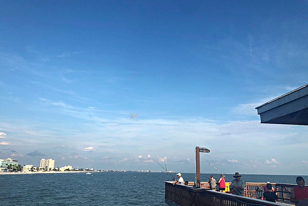 The Fort Myers Beach Pier is right next to Times Square and offers incredible views and fishing
