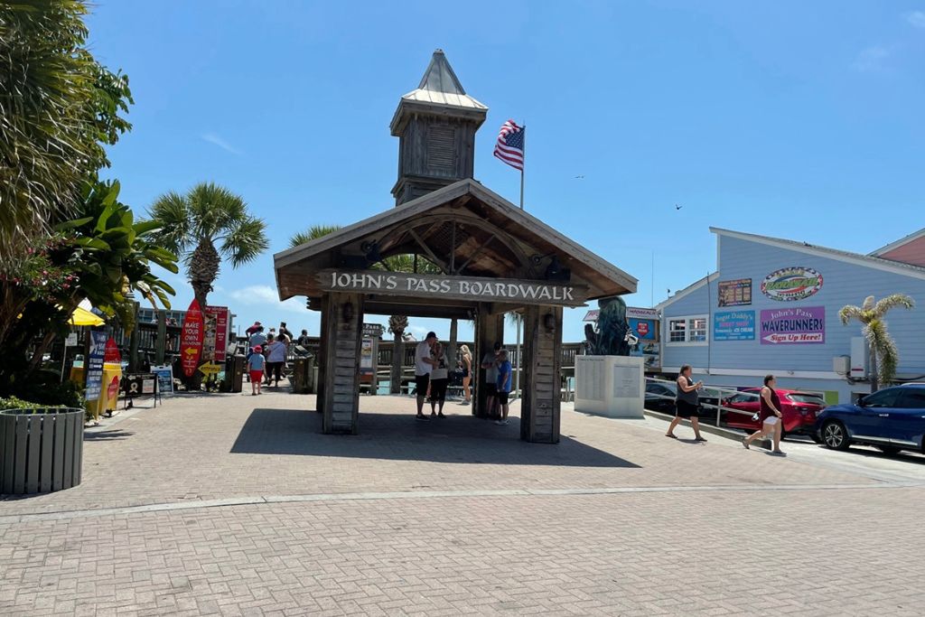 John's Pass is a boardwalk filled with shops, restaurants, and water activities.  It's just a short drive from Clearwater Beach