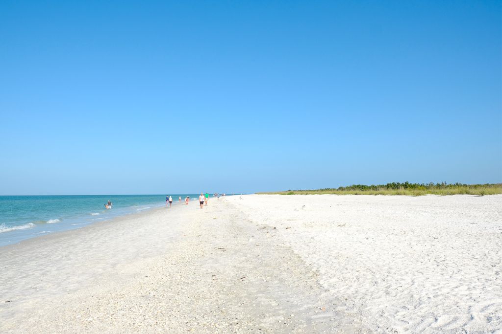 Tigertail Beach is on the northwest end of Marco Island and is a slice of white sand paradise.  This is a great beach for both shelling and just relaxing. 
