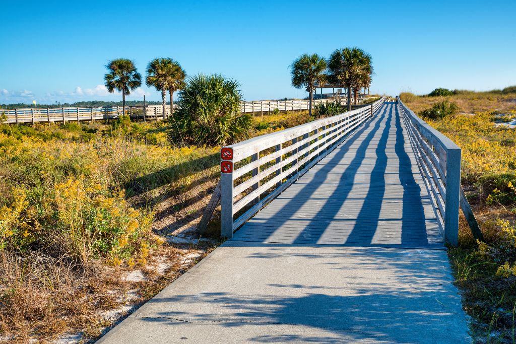 St. Andrews State Park is a 1,200-acre park with sand dunes and coastal scrub forests to explore.