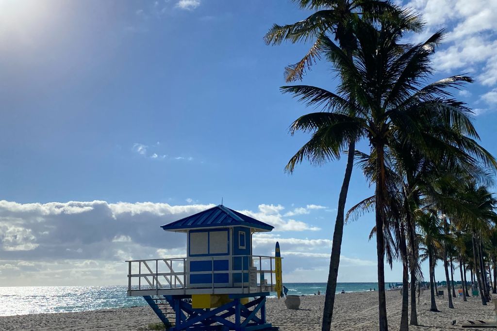 Experience one of the best stretches of sand in Florida at Hollywood Beach.