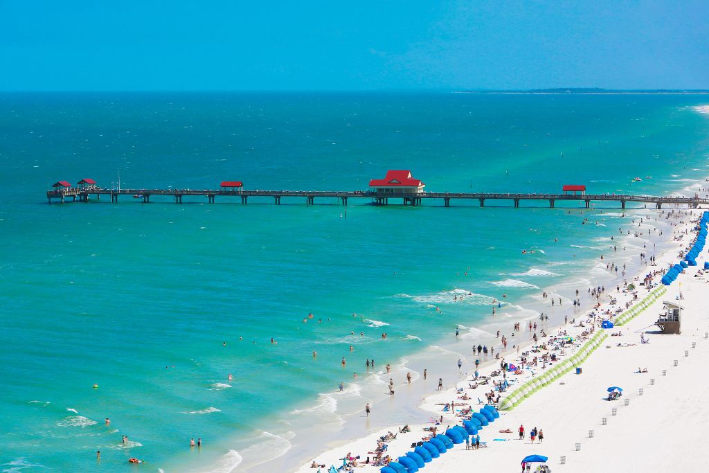 The Clearwater Beach Pier is a must visit after you make your way from Orlando to Clearwater 