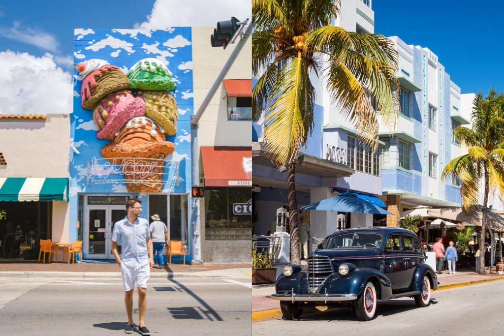 Strolling down the streets of Little Havana Miami and exploring the Art Deco District