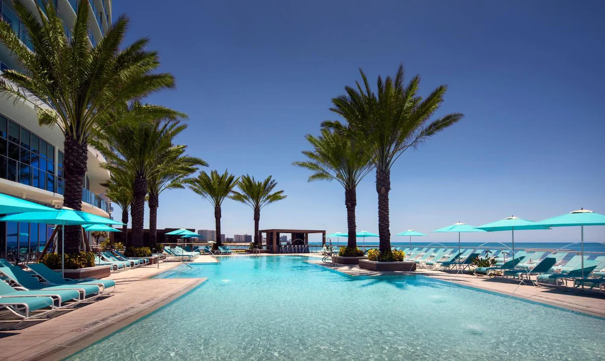 Stunning outdoor pool of the Opal Sands Resorts in Clearwater Beach Florida