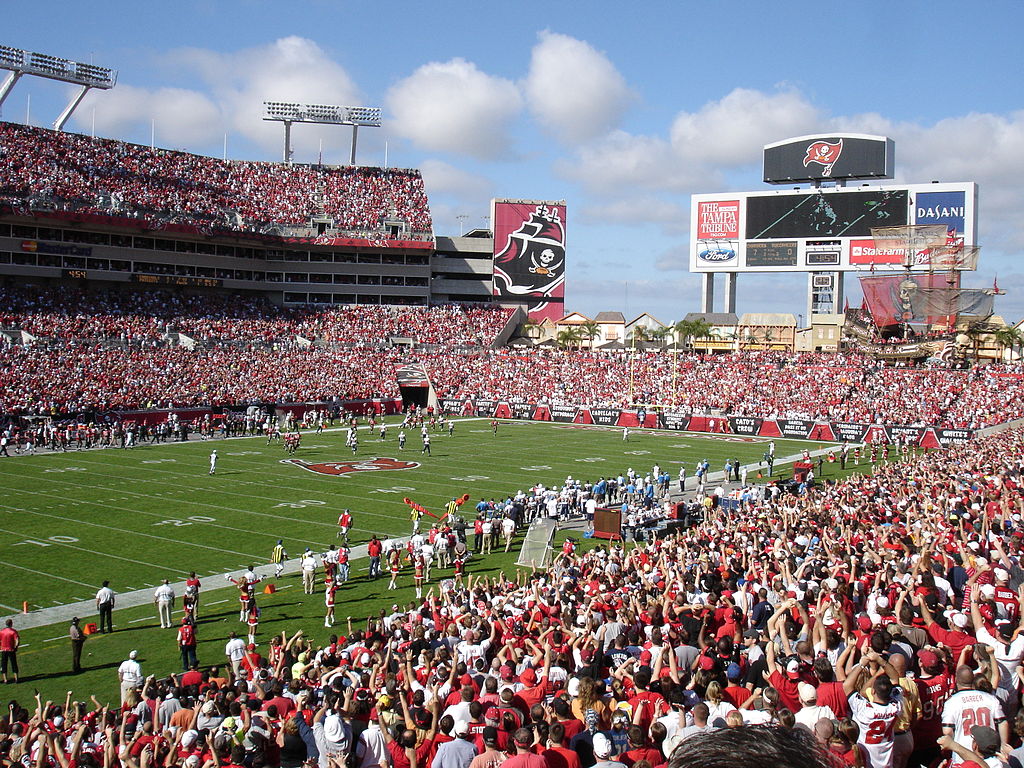 large crowd in Raymond James Stadium in Tampa Florida