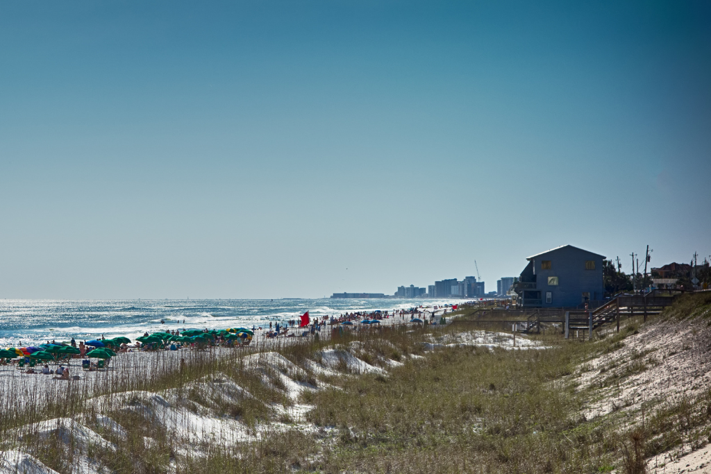 Destin Florida beach scene panoramic view