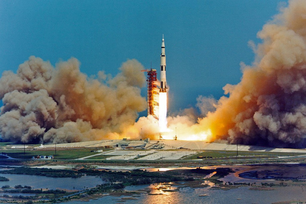 Lift off of Apollo 16 space craft in Kennedy Space Center, Merritt Island