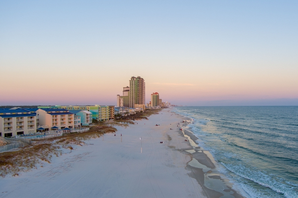 Located a short drive east of Gulf Shores, Orange Beach boasts an additional 15 miles of stunning sandy beaches all the way to the state border.