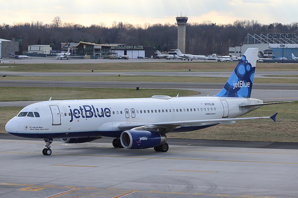 JetBlue Airlines air craft at the airport