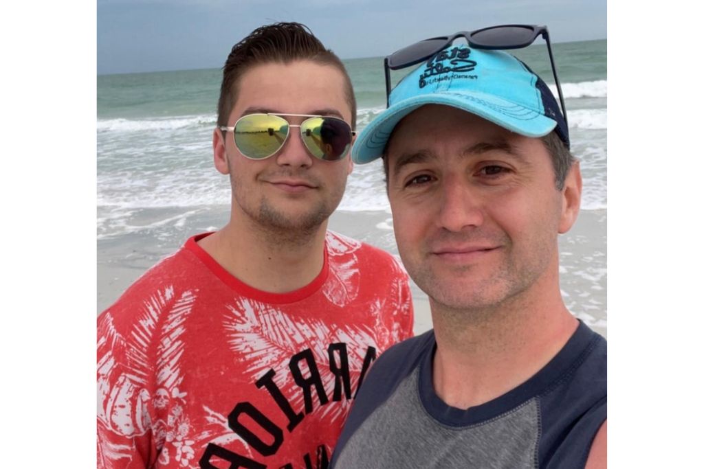 My son and I in St Pete Beach Florida, one of my favorite beaches near Clearwater! 