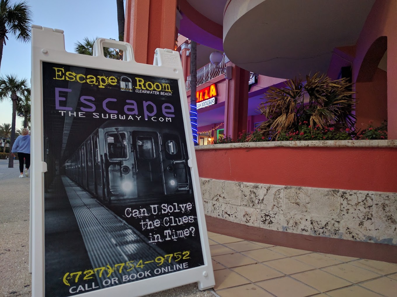 front sign at Escape Room Clearwater Beach