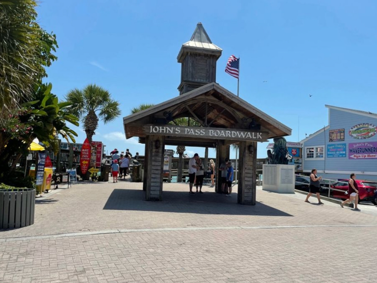 John's Pass is a boardwalk filled with shops, restaurants, and water activities. It's just a short drive from Clearwater Beach