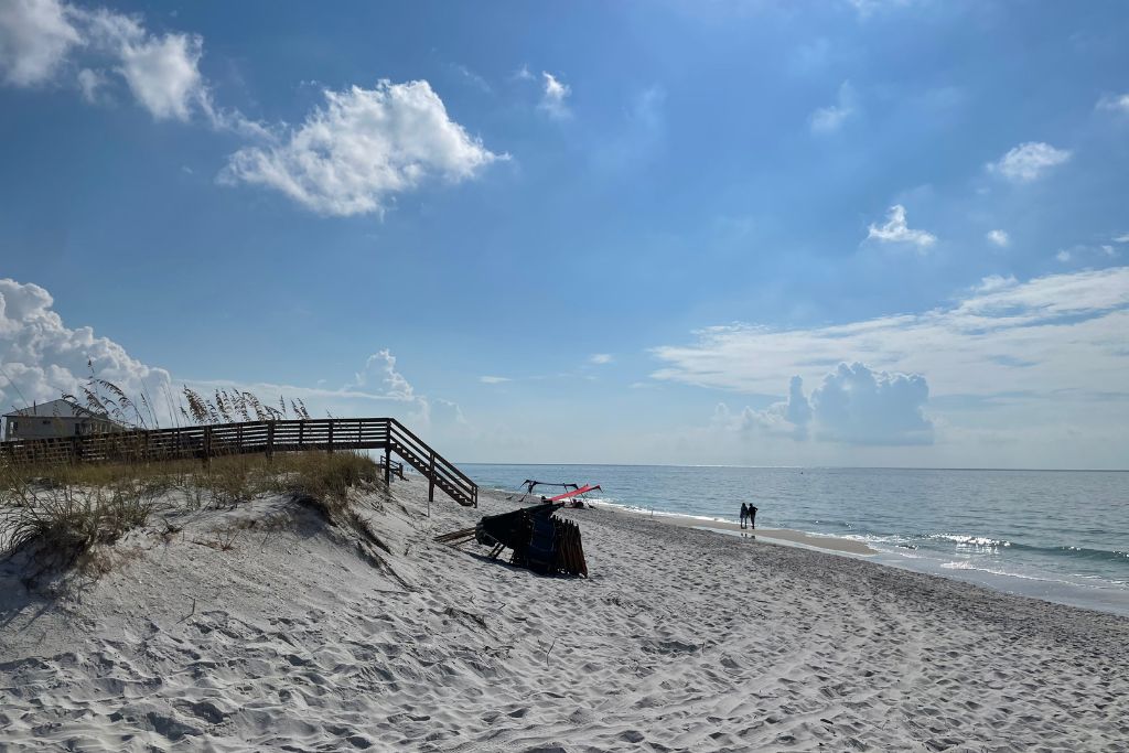 Visiting Navarre Beach on a sunny day