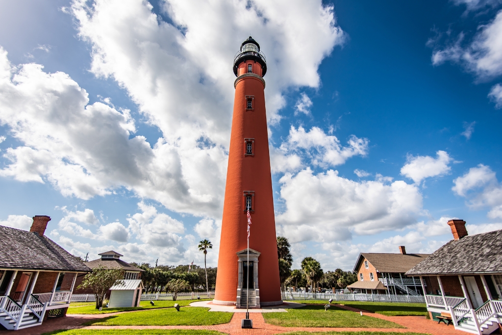 view of Ponce De Leon Inlet Lighthouse at the center