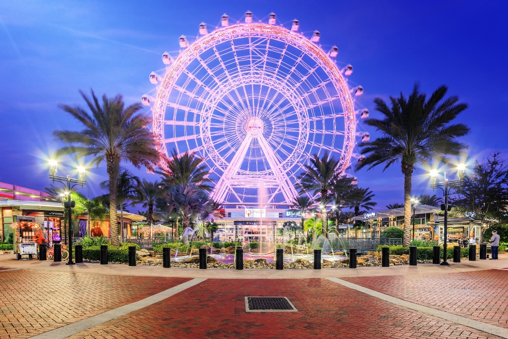the Orlando Eye on International Drive, the Orlando Eye Is a 400 Feet Tall Ferris Wheel in the Heart of Orlando and the Largest Observation Wheel on the East Coast, United States