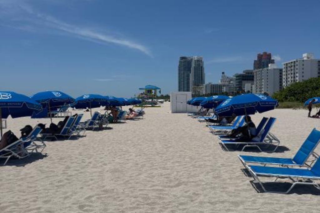 Beach chairs on Miami Beach